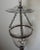 Antique 19th c. bell jar hall chandelier lantern with original candle cup at the base. The blown glass hurricane shade...