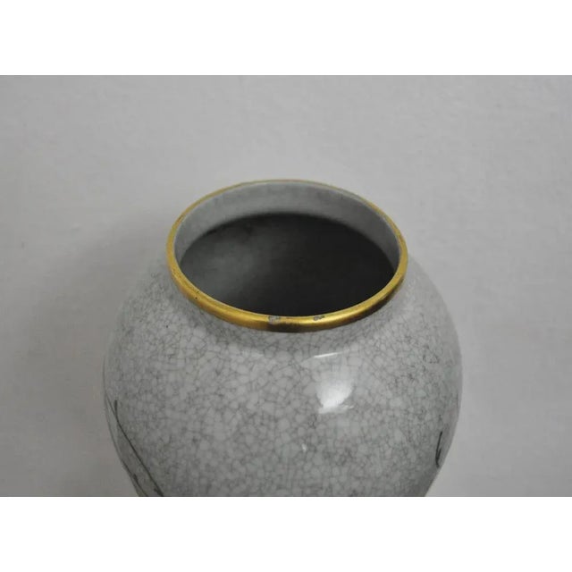 Danish Crackle Glaze Porcelain Vase For Sale - Image 6 of 8