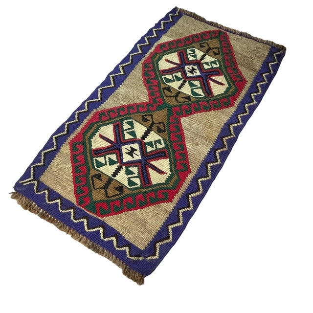 Small Vintage Turkish Traditional Kilim Rug For Sale - Image 9 of 11