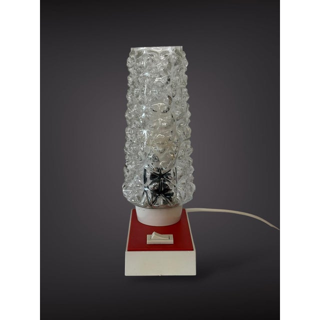 Vintage Table Lamp with Textured Glass Shade from Hawill, 1960s-1970s For Sale - Image 5 of 12