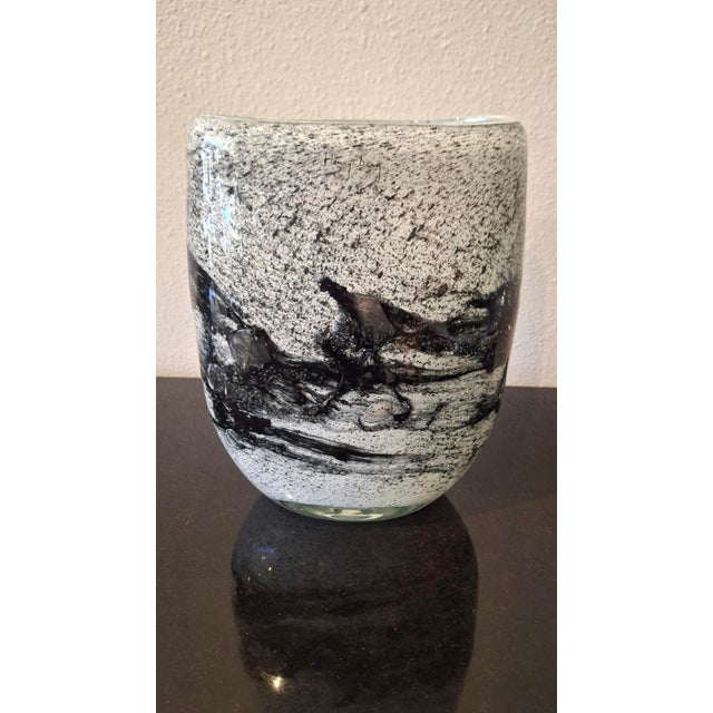 Contemporary Henry Dean "Spilled Black 2" Glass Vase For Sale - Image 3 of 5