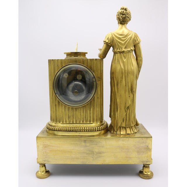 French Empire Gilt Bronze Mantle Clock , France 1810 For Sale - Image 10 of 15