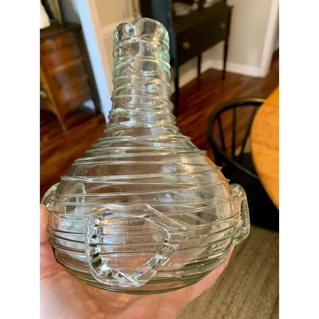 Abstract 1960s Italian Costantini Threaded Art Glass Carafe For Sale - Image 3 of 10