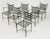 An exceptional set of six wrought iron outdoor armchairs designed by Mario Papperzini for Salterini, among the most iconic...