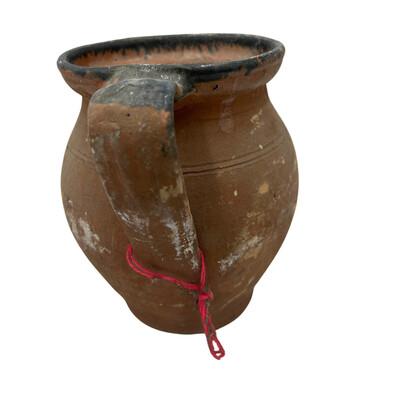 This antique one-handle terra cotta vessel from Hungary is a wonderful addition to any Farmhouse decor. The rustic pottery...