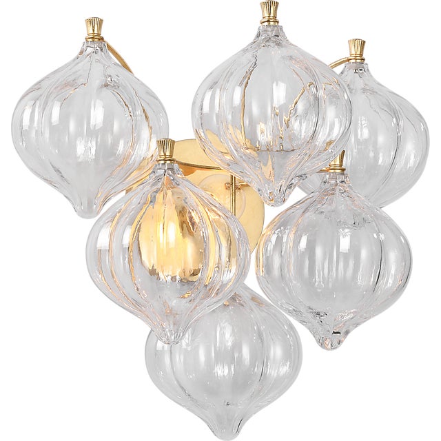 Modern Julie Neill for Visual Comfort Signature Caselli 15" Sconce in Gild with Clear Glass For Sale - Image 3 of 12