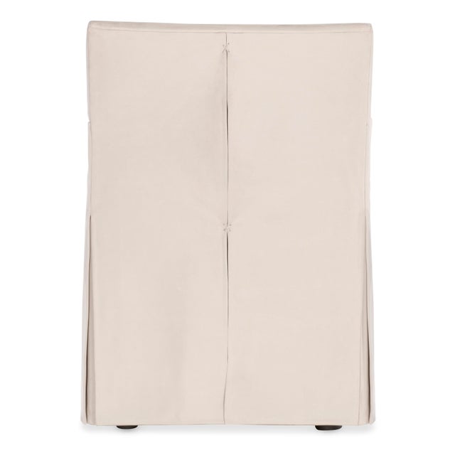 French Tara Shaw for Century Furniture Stefano Skirted Chair - Taupe Suede For Sale - Image 3 of 6