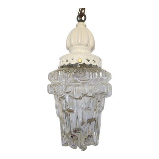 Vintage Art Deco Skyscraper Hanging Ceiling Light Fixture For Sale