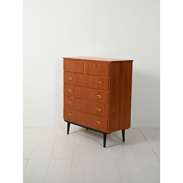 Vintage Scandinavian Chest of Drawers with Double Upper Drawer, 1960s For Sale - Image 4 of 9