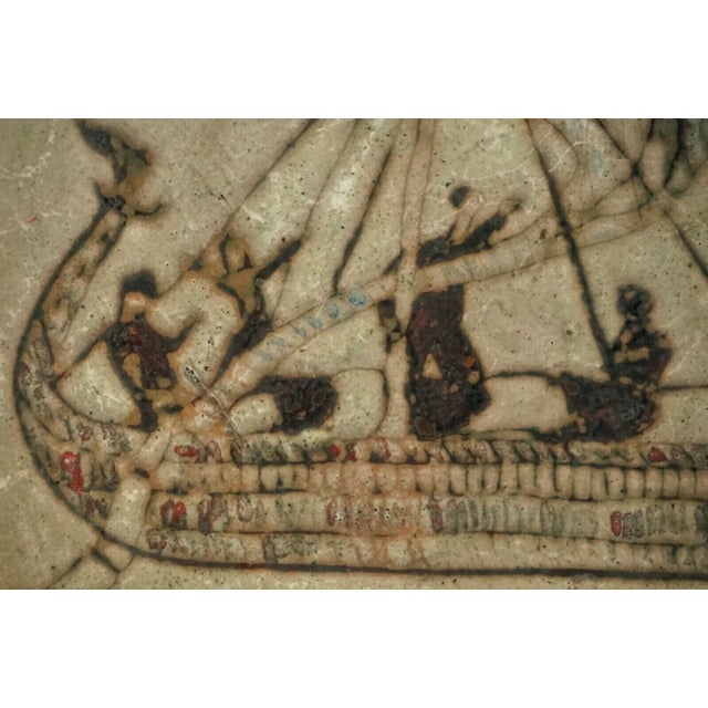 Fire-Enamelled Copper Plate with Odyssey Ulysses Voyage Motig from B.M.B. Manufacture, Florence, 1920s For Sale - Image 13 of 18