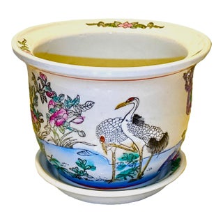 Chinese Porcelain Planter W/Tray For Sale
