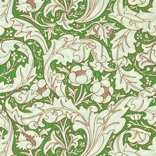 Morris & Co Bachelors Button Wallpaper in Leaf Green/Sky For Sale