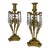 Antique Pair of English Regency Ormolu Bronze Lusters Candlesticks Candelabra For Sale