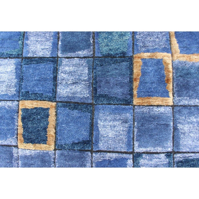 Scandinavian Piled Rug by Keivan Woven Arts, Geometric Design 5'1 X 7'6 For Sale In Atlanta - Image 6 of 11