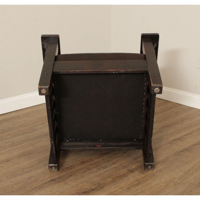L & JG Stickley Antique Mission Oak and Leather Morris Chair For Sale - Image 13 of 18