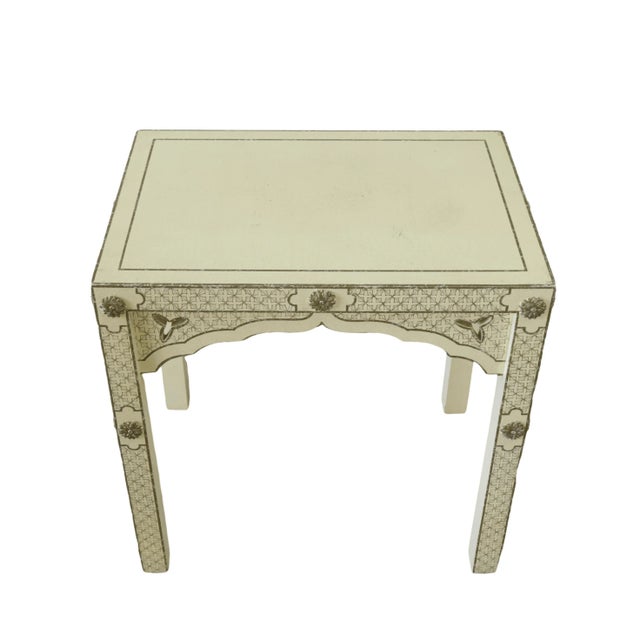 2010s Hand-Painted Chinese Style Sofa Side Table For Sale - Image 5 of 8