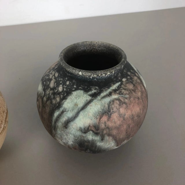 Beige Abstract German Fat Lava Pottery Vases from Ruscha, 1960s, Set of 2 For Sale - Image 8 of 17