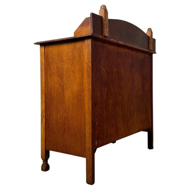 Antique Early 20th Century English Edwardian Oak Chest of Drawers For Sale - Image 10 of 12