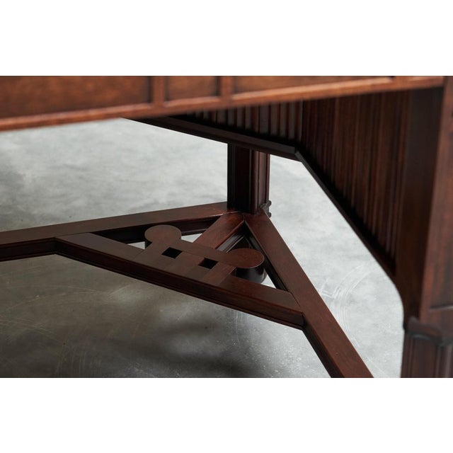 Vintage Desk in Mahogany and Brass, 1930s For Sale - Image 15 of 18