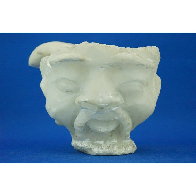 Ivory Anthropomorphic Marble Mortar with a Face by Ernesto Canto Da Maya, 1800s For Sale - Image 8 of 18