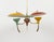 1950s Mid-Century Chandelier in Enamel Metal and Brass in the style of Stilnovo, Italy, 1950s For Sale - Image 5 of 17
