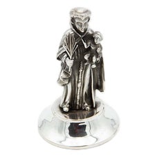Saint Anthony with Child in Plain Silver For Sale