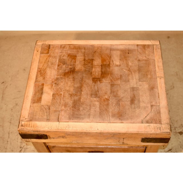 19th Century English Butcher Block With Drawer For Sale - Image 9 of 10