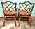 Japanese Pair of 1980s Chinese Chippendale Faux Bamboo Armchairs With Cane Seats For Sale - Image 3 of 14