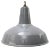 Vintage British Industrial Grey Enamel and Brass Pendant Light For Sale