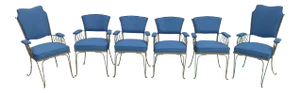 1940s Vintage Blue Dining Chairs- Set of 6