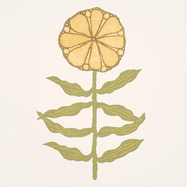 Contemporary Schumacher x Marian Mcevoy Pretty Petals Wallpaper In Soft Yellow For Sale - Image 3 of 5