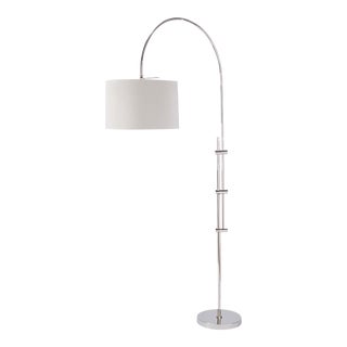 Regina Andrew Arc Floor Lamp With Fabric Shade in Polished Nickel For Sale