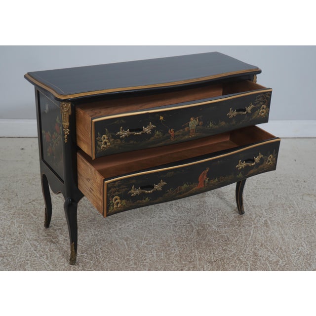 Chinoiserie Century Chinoiserie Decorated 2 Drawer Commode For Sale - Image 3 of 18