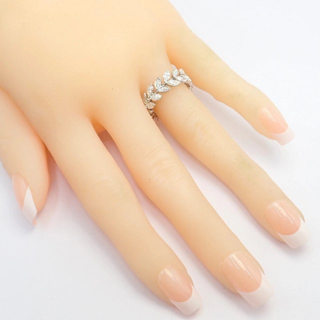 2020s Tiffany & Co. Platlinum Victoria Vine Diamond Eternity Ring, Size 7 For Sale - Image 5 of 17
