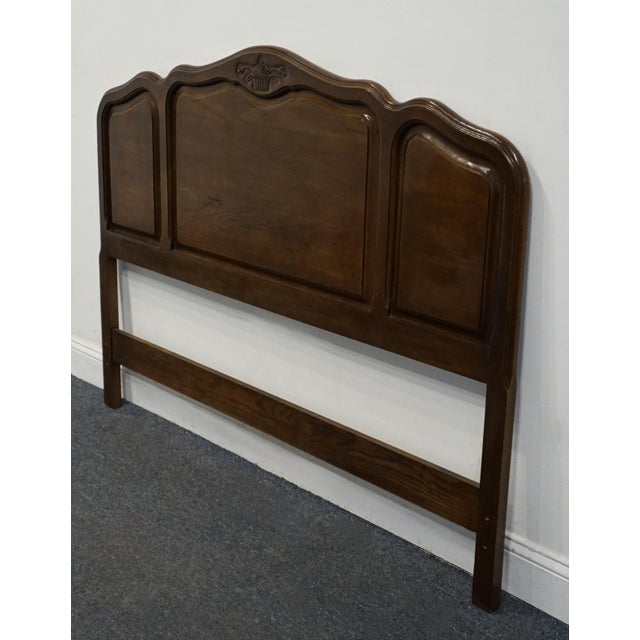 Davis Cabinet Company Davis Cabinet Solid Walnut Country French Provincial Style Queen Size Headboard For Sale - Image 4 of 7