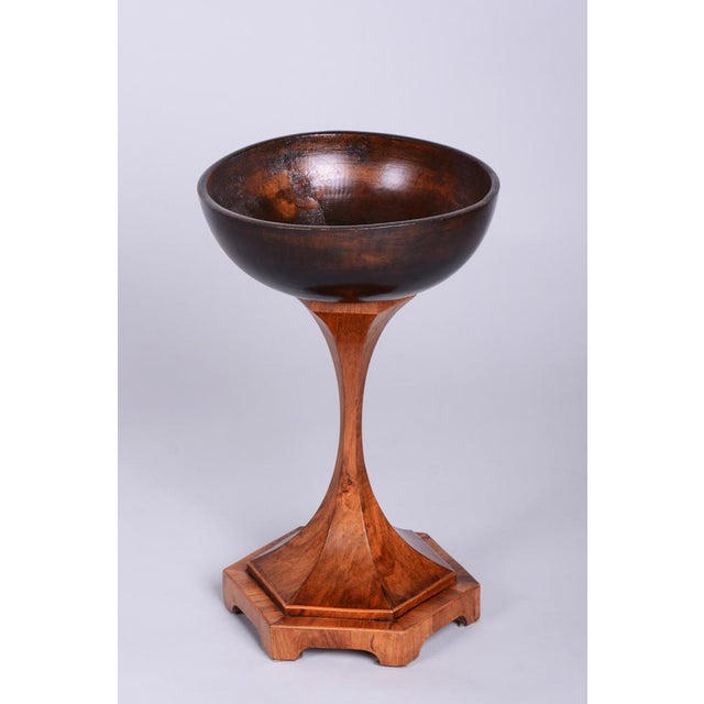 Brown Biedermeier Walnut Bowl from Josef Danhauser, Austria, 1820s For Sale - Image 8 of 8