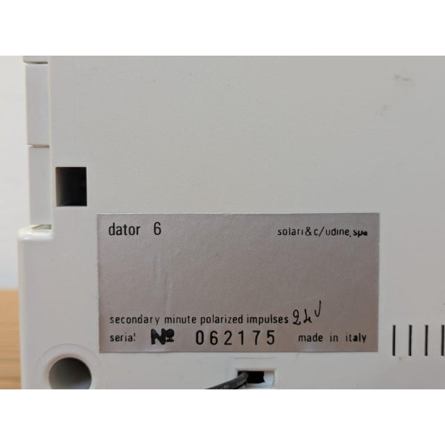 Plastic White Dator 6 Flipclock from Solari & C. Udine, Italy, 1970s For Sale - Image 7 of 12