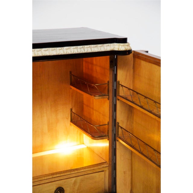 Fine Carved and Ebonized Bar Cabinet, 1920s For Sale - Image 13 of 18