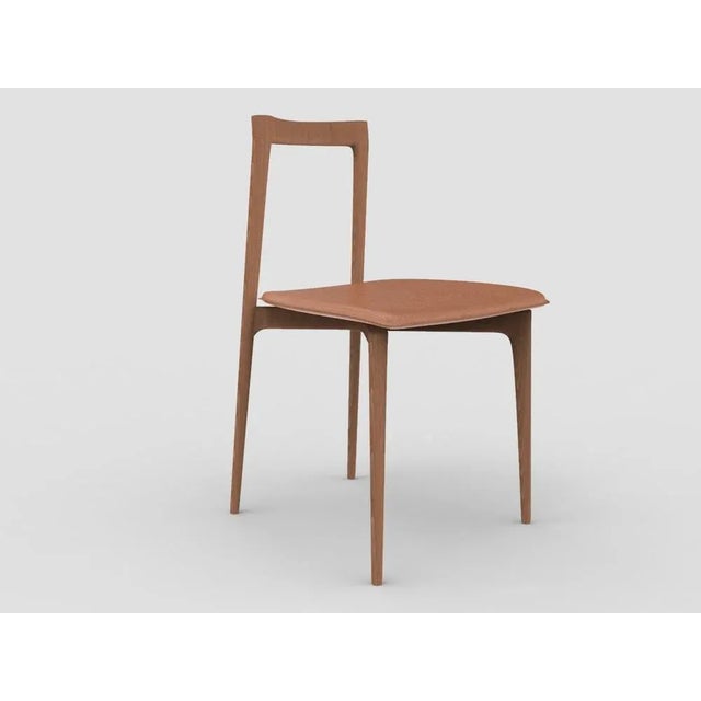 Not Yet Made - Made To Order Modern Linea 662 Grey Chair in Brown Leather and Wood by Collector Studio For Sale - Image 5 of 5