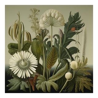 Dark Green Antique Botanical Garden Study No. 17 - Natural History Fine Art Print For Sale