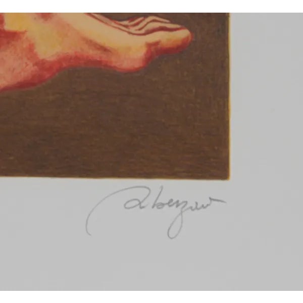 This lithograph, titled "Carousel," was created by the French artist, Daniel Riberzani, in 1980. It is printed on Arches...