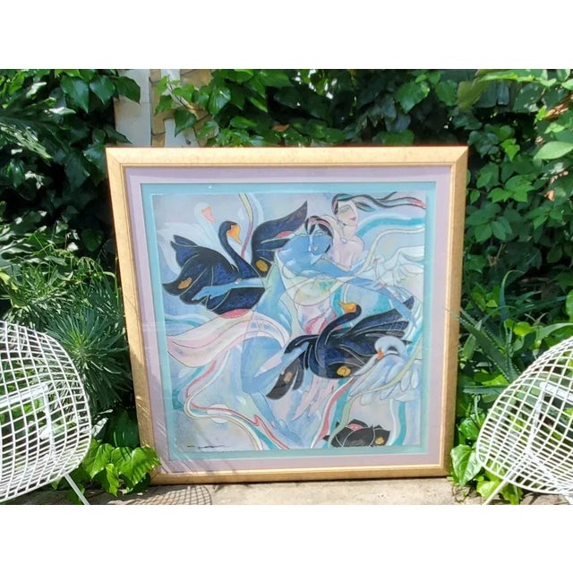 1980s Yamin Young, Serigraph Signed "Quartet (Variation of the Gouache)" Framed and Numbered 29/175 For Sale - Image 5 of 13