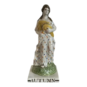 Antique 18th Century Staffordshire Pearlware Four Seasons Figure of Autumn or Fall