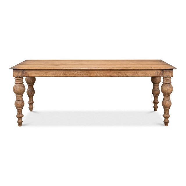 Antiqued reclaimed pine pairs a natural top with a base washed in stony gray and black. At 84 inches long and a generous...