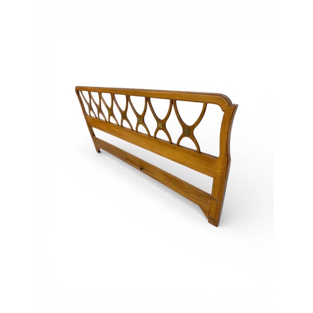 Mid-Century Modern Mid-Century Italian Modern King Size Walnut Headboard For Sale - Image 3 of 7