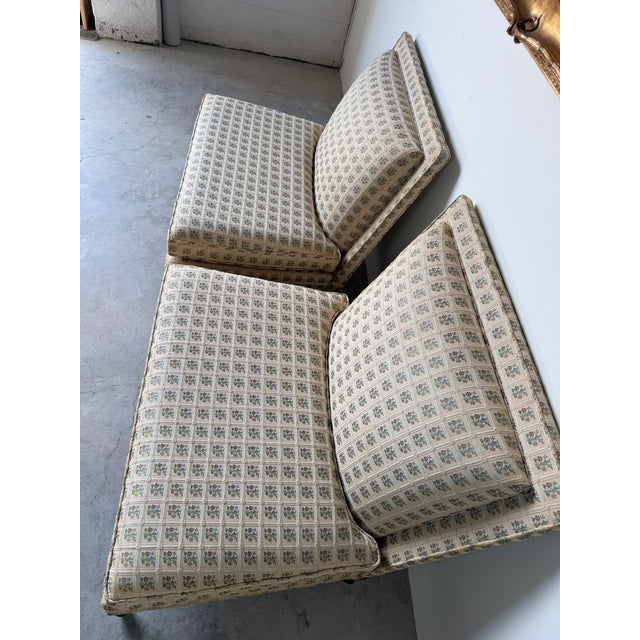 Wood 1970’s Hollywood Regency John Widdicomb Style French Provincial Armless Lounge Chairs – Pair For Sale - Image 7 of 12