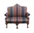 Chippendale High End Vintage Solid Mahogany Traditional Style 54" High Camelback Loveseat Settee W. Striped Upholstery For Sale - Image 3 of 9
