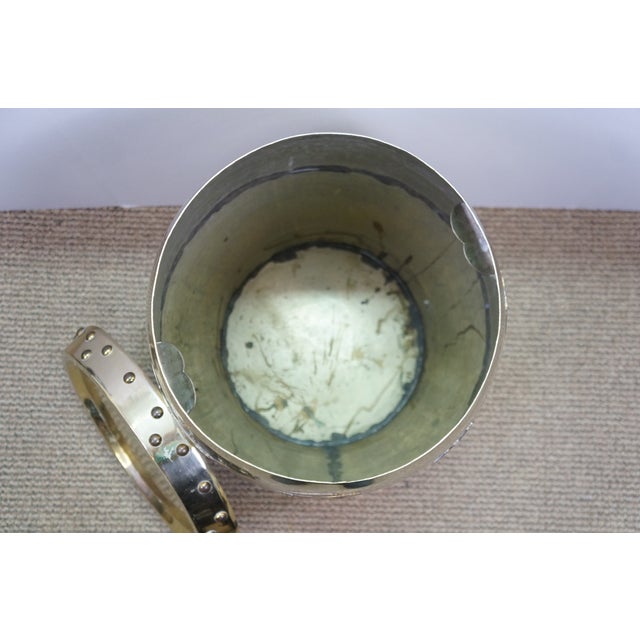 2 Late 20th Century Hong Kong Brass Calligraphy Garden Stools Storage Drums Barrels Ottomans For Sale - Image 17 of 18