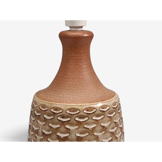 Ceramic 1960s Søholm Stentøj, Large Table Lamp, Beige Stoneware For Sale - Image 7 of 11