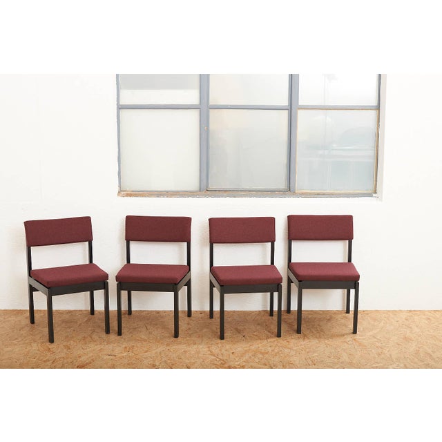 Model 3100 Chairs in Black Lacquered Wood by Willy Guhl for Dietiker, 1959, Set of 4 For Sale - Image 11 of 12